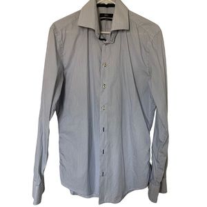 Men’s Blue Pin Striped Dress Shirt * Med